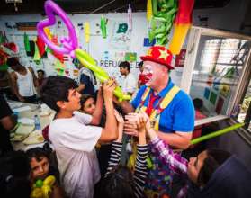 Workshop for the kids at refugee center Belgrade