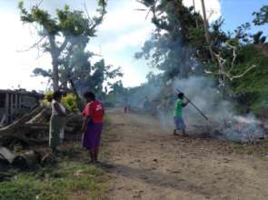 Women's group cyclone cleanup