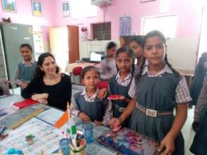 Field workers together with the community