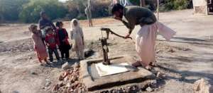 Hand pump in village Sujawal