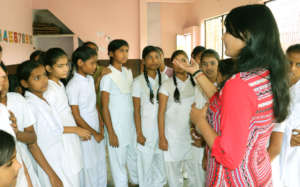 Addressing the girls' group