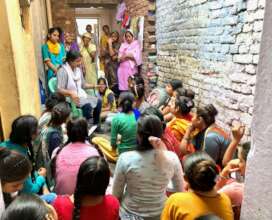 Menstrual hygiene session at community