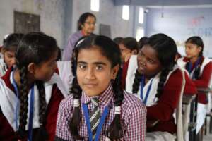 School girls during awareness session