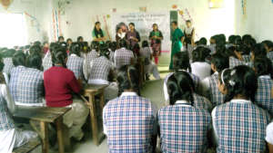 Girls attending workshop