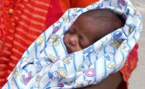 Baby Khushbu coming out of hospital