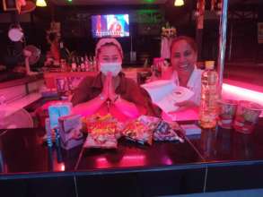 Thankful women in the Bar