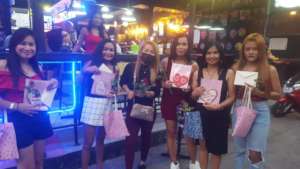 Group of women with our bags