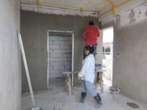 Walls getting plastered