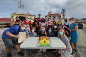 Party on the new roof after purchase of Building