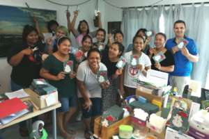 Finishing a big order of Christmas cards