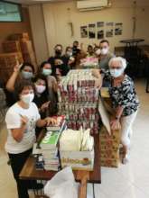 Our Team packing food donations!