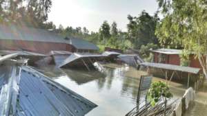 Houses under water