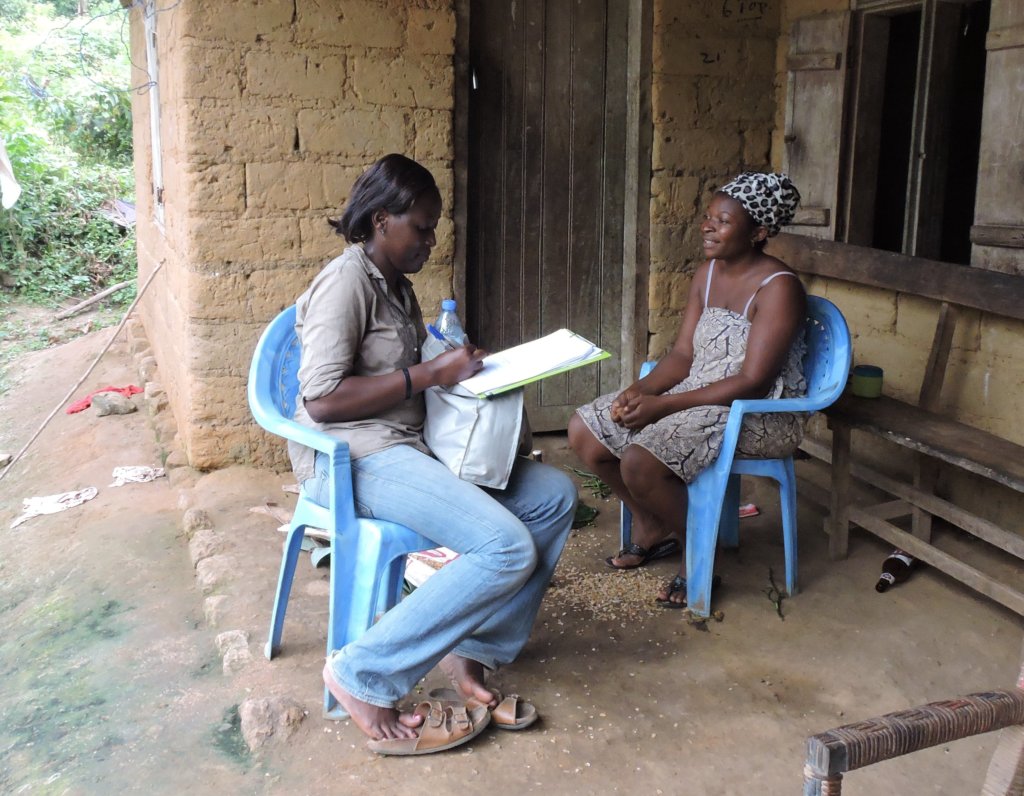 Working session with local woman