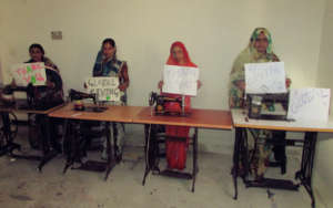 mother's Happiness with Sewing machine