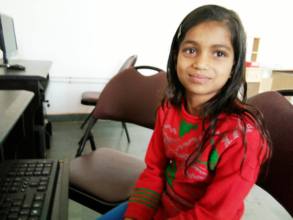 Khushboo from village is happy at computer class