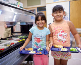 Girls Loving the Salad Bar