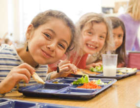 Three Girls Eating Lunch
