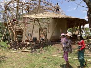 New bamboo roof for the upcoming rainy season