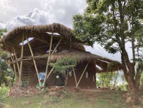Our first bamboo and earthen cottage at the Centre