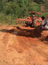 The tractor again making repairs after rainy seaso