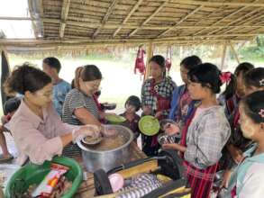 Serving a delicious lunch of local noodles