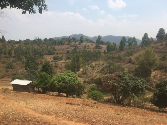The view from new road headed into land