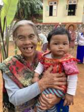 Our little monkey with grandma from the village