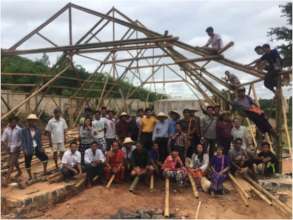Bamboo construction training in Buddhist Monastery
