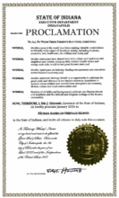 Indiana Proclamation