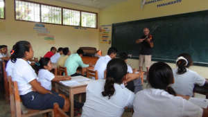 Jose displaying violin technique