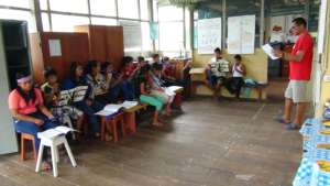 Group learning to play recorder 2