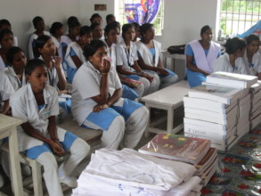 distributed books and note books.