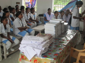 Uniforms and books for distributing