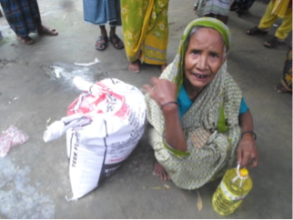Woman Receiving Her Food Package