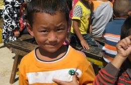 Child with badge