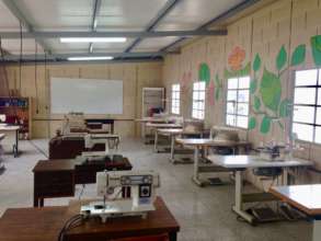 Our new and improved sewing workshop!