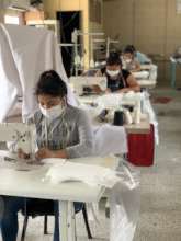 The Sewing Team making masks.