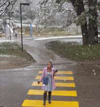 Nothando's 1st Snow at Carleton College, Minnesota