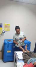 Peripheral neuropathyy screening at the clinic.