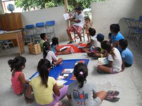 Tabuchilla working with their group of kids!