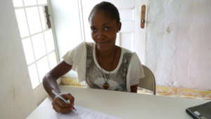 Katimu receiving a microfinance loan