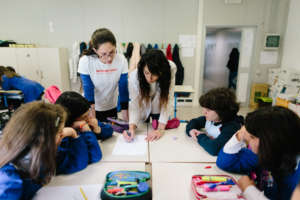 ActionAid working in a school in Camerino