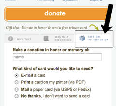 Donation in honor of ...