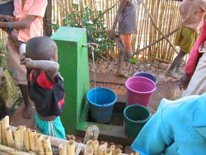 Communal water faucet in the village