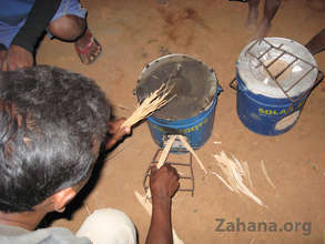 Loading the new rocket cookstove