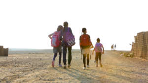 Bedouin girls on their way to school (Naqab)