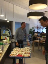 Serving 'poffertjes'