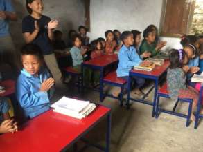 Bigyan and his friends received desks and benches