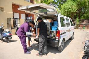 Our treatment van reached the spot