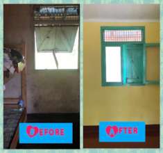 The before and after of one of the rooms.